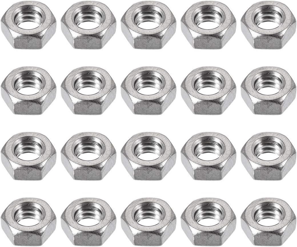 Kidisoii 3/16 inch-24 Hex Nut Stainless Steel Fastener 20pcs for Screw Bolt