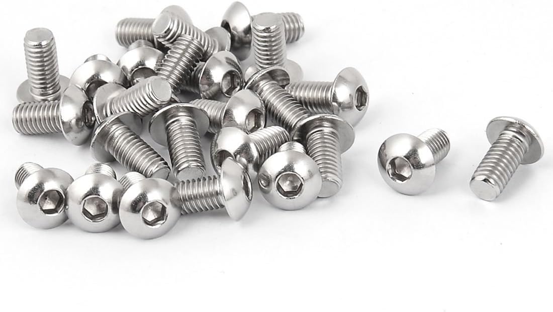 M5 x 10mm Stainless Steel Button Head Socket Cap Screw 25 Pcs