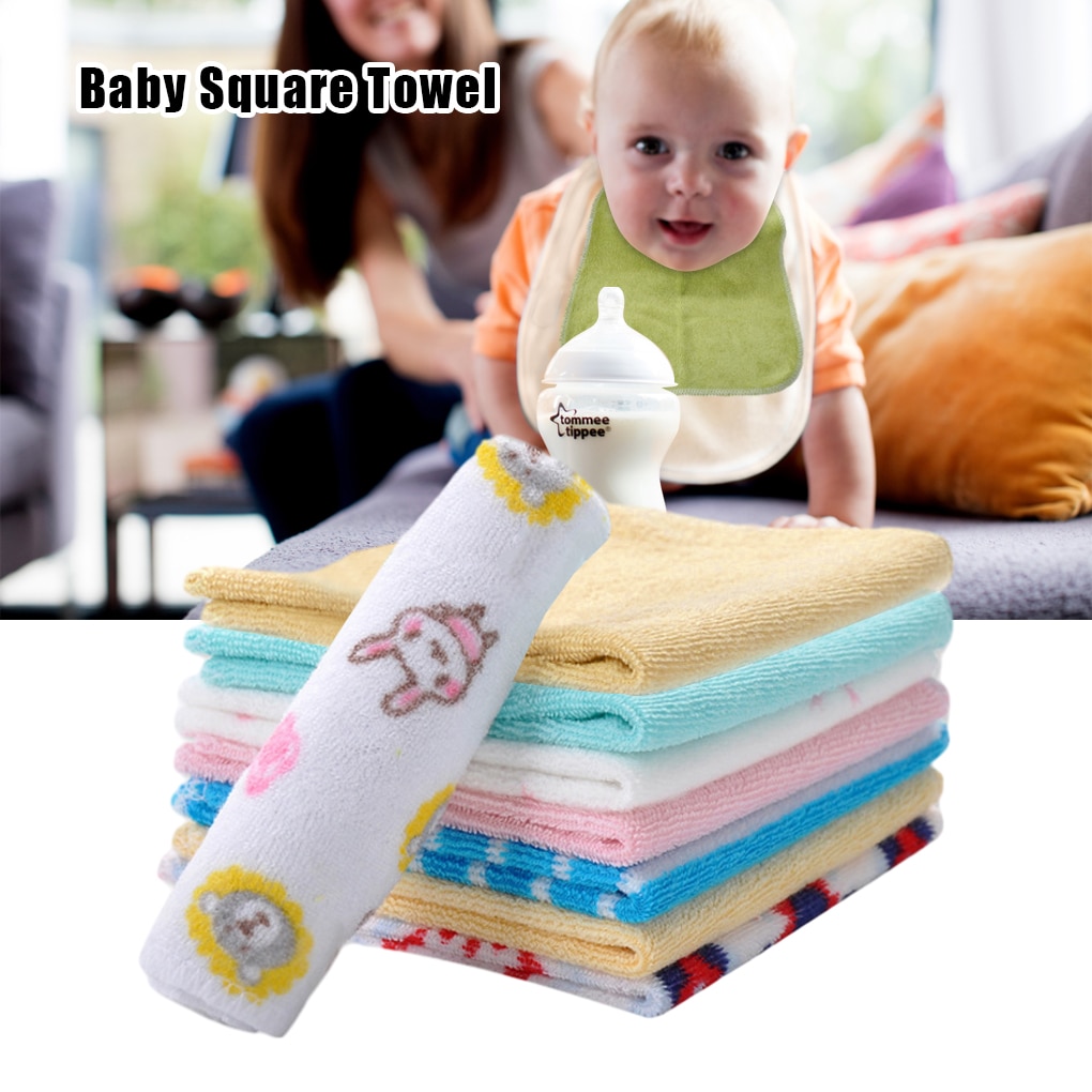 2/3 8pcs Cotton Safety First Baby Square Towels For Gentle Feeding Convenient Baby Face Cleaning Towel