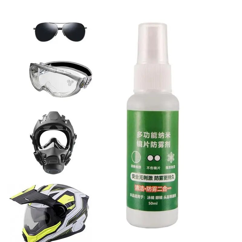 Anti Fog Spray Defogger 50ml Anti-Fog Agent Lens Cleaner Spray Defogger Spray Portable Long Lasting Glass Cleaner For Windows