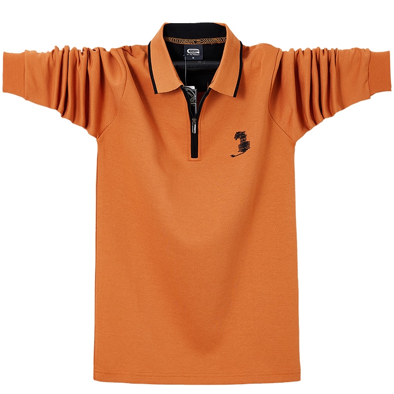 New 2023 Autumn Men Polo Shirt Business Tshirt Long Sleeve Casual Male Polo Shirt Fit Slim Korean Clothing Zipper Loose Shirts