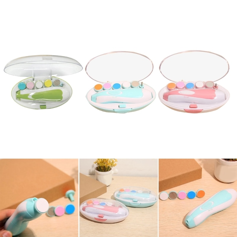 6 in 1 Electric Manicure Portable Nails Files Set Shower Gift for Newborns Drop shipping