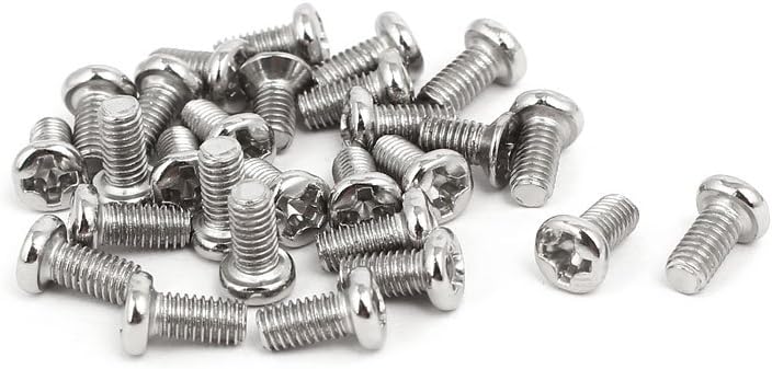 Kidisoii a17020800ux0390 M3 x 6mm Phillips Drive Fully Thread Pan Head Bolts Machine Screws (Pack of 25)