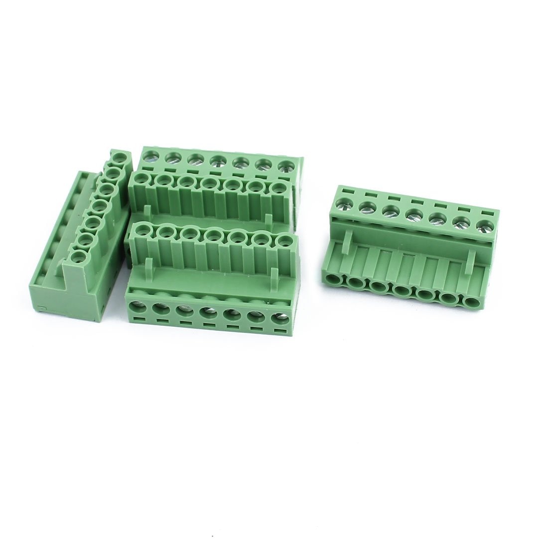 Kidisoii 5Pcs 300V KF2EDGK 5.08mm Pitch 7-Pin PCB Screw Terminal Block Connector