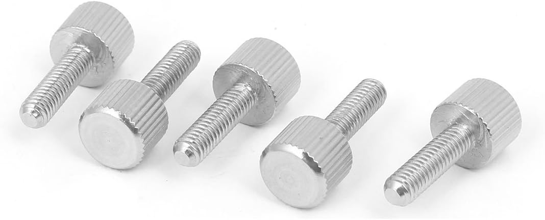 Kidisoii Computer PC Case M4 x 14mm Stainless Steel Flat Head Knurled Thumb Screw 5pcs