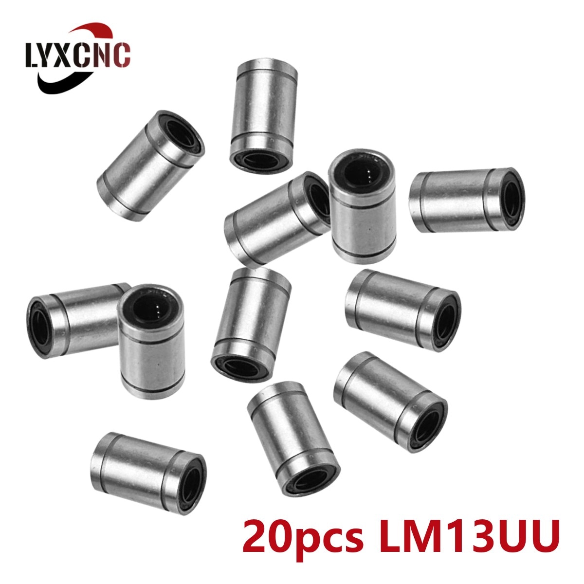 20PCS LM13UU Linear Bearing Linear Bushing 13mm Rods Linear Rail Linear Shaft Parts DIY CNC 3D Printer