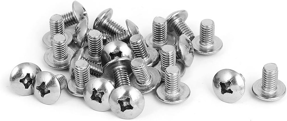 Kidisoii M6x10mm Stainless Steel Truss Phillips Head Machine Screws 25pcs