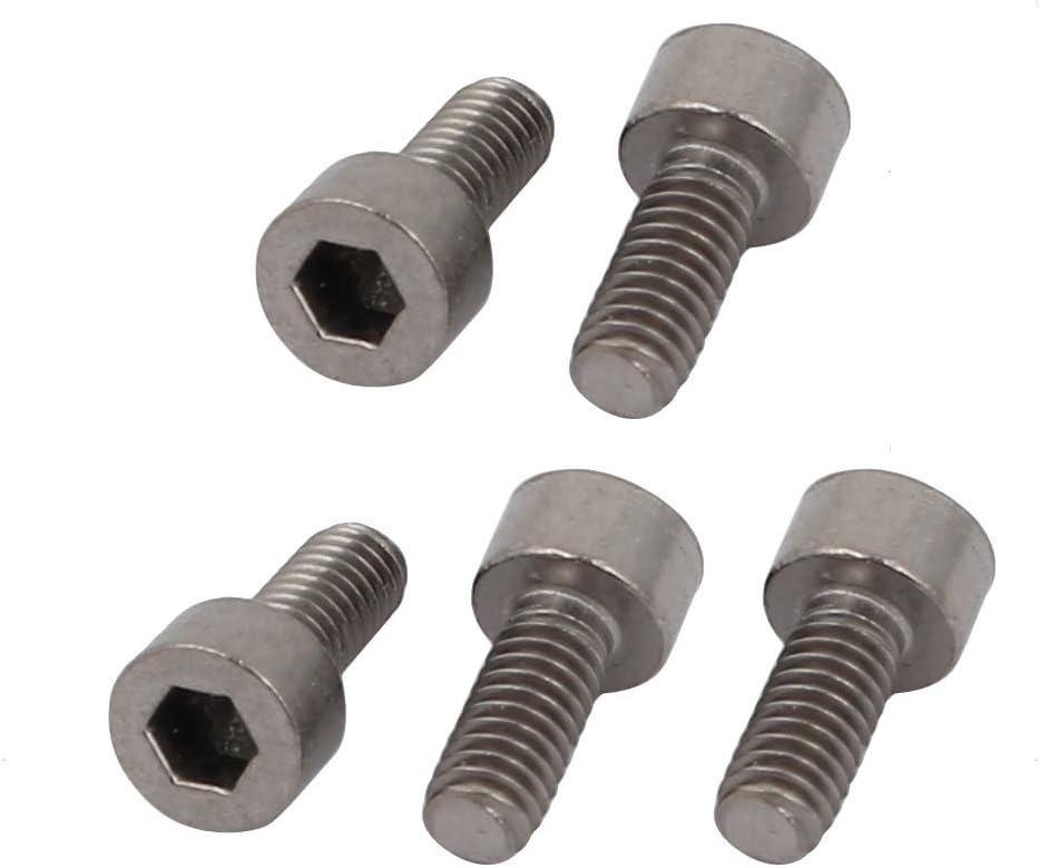 Kidisoii 5 Pcs M2.5x6mm Thread Hex Socket Drive Cap Head Titanium Screw