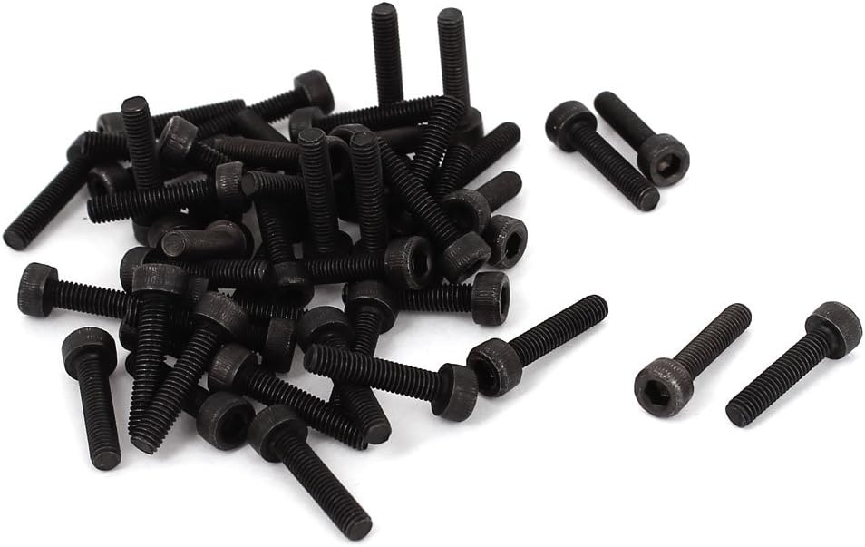 Kidisoii 50Pcs 3mm x 16mm Metal Hexagon Socket Head Cap Screws Bolts 19mm Length
