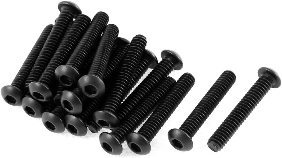 Kidisoii 1/4 inches-20x1-1/2 inches Button Head Hex Socket Cap Screw Bolt 20pcs