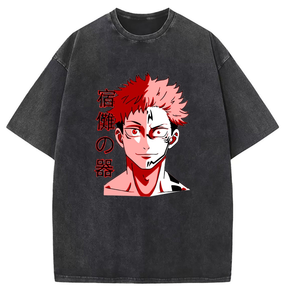 Jujutsu Kaisen Japanese Anime Printed T-shirts Summer/Autumn Long Sleeve Tee Shirt Men Washed Cotton Sweatshirts O-Neck Tshirts