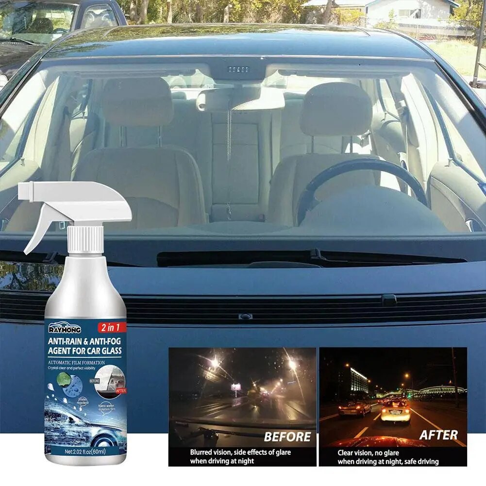 60ml Anti Fog Spray Auto Windshield Cleaning Agent Prevent Fogging And Improve Driving Visibility Anti-fog Agent For Car Gl O0D3