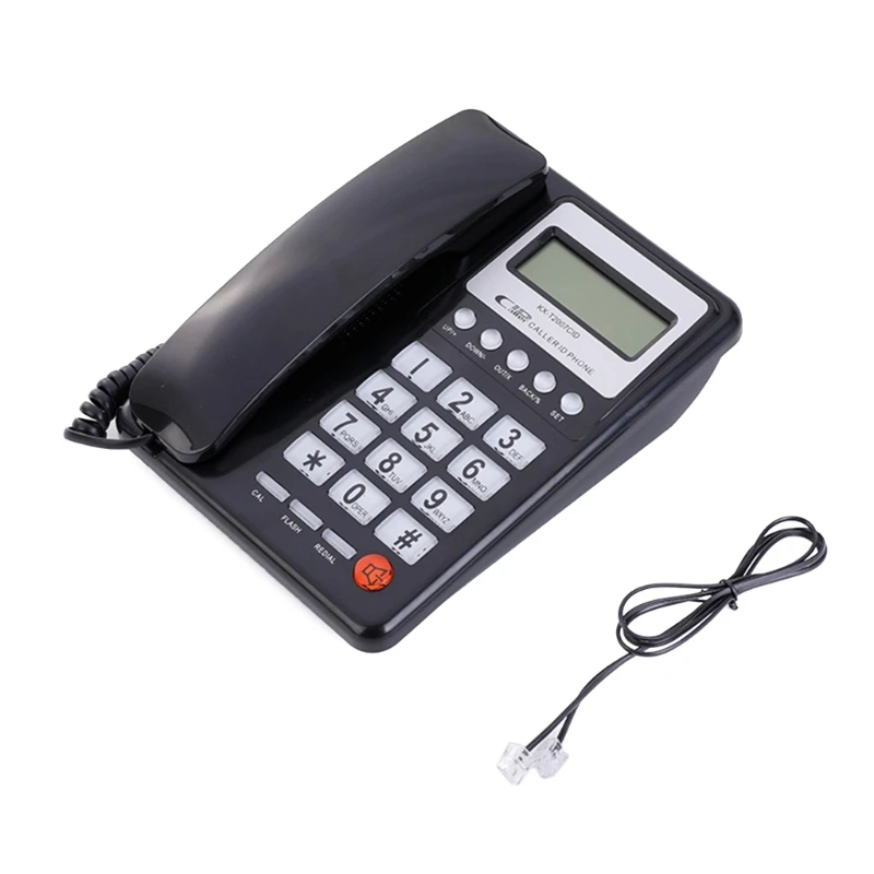 896F Corded Desk Phone with CallerID LCD Screen and Large Buttons English Versionfor Easy Dialing Home and Office use