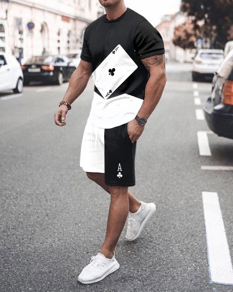 Summer Trend Men Sets 3D Printing Sportswear Man Casual Tracksuits Ordinary O-neck T-shirt Beach Shorts 2-piece Set Clothes