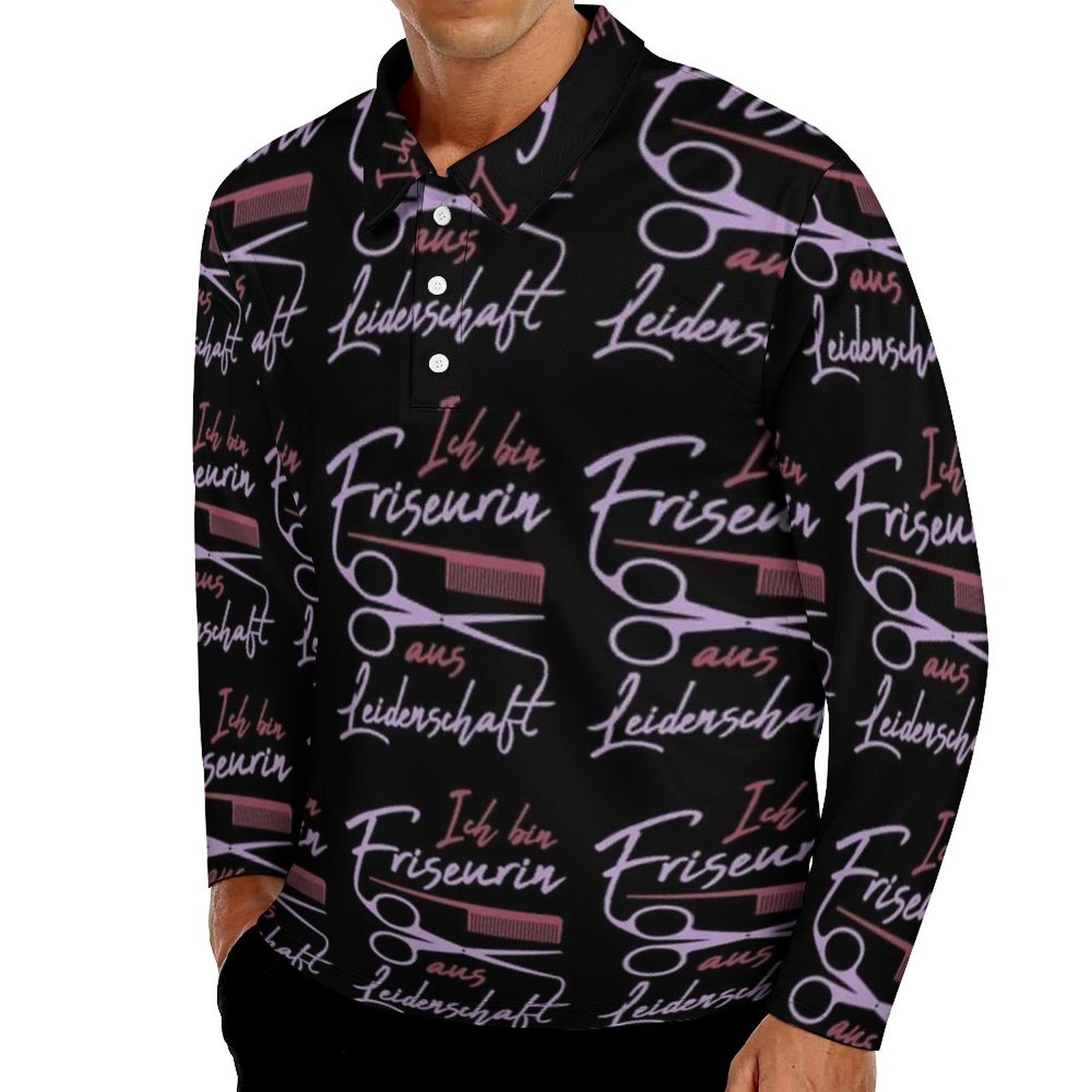 Hairdresser Polo Shirts Men Occupation Casual Shirt Spring Funny Turn-Down Collar Long Sleeve Graphic Oversized T-Shirts