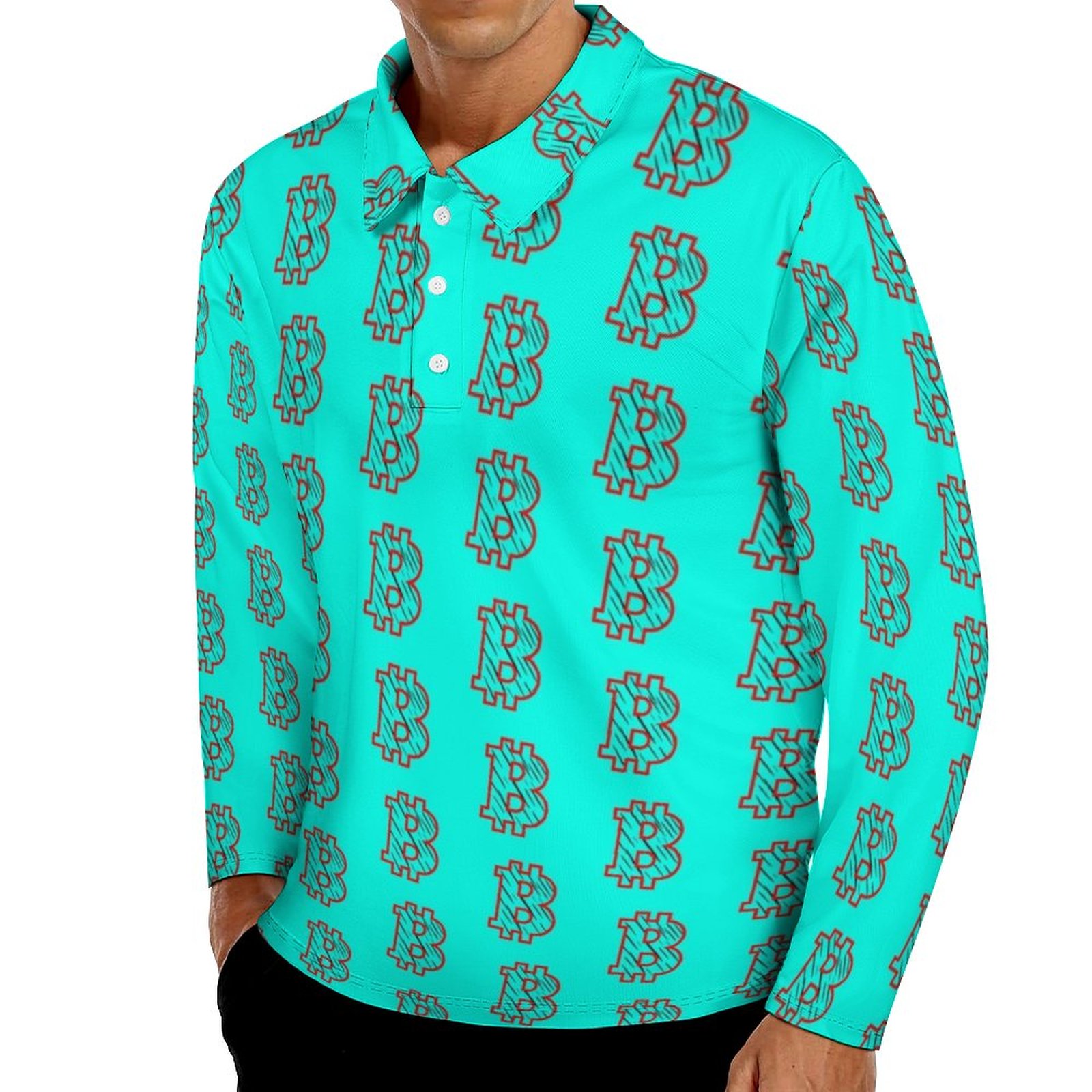 Bitcoin B Tiger Casual T-Shirts Virtual Currency Polo Shirts Male Y2K Shirt Autumn Long Sleeve Graphic Clothing 4XL 5XL 6XL