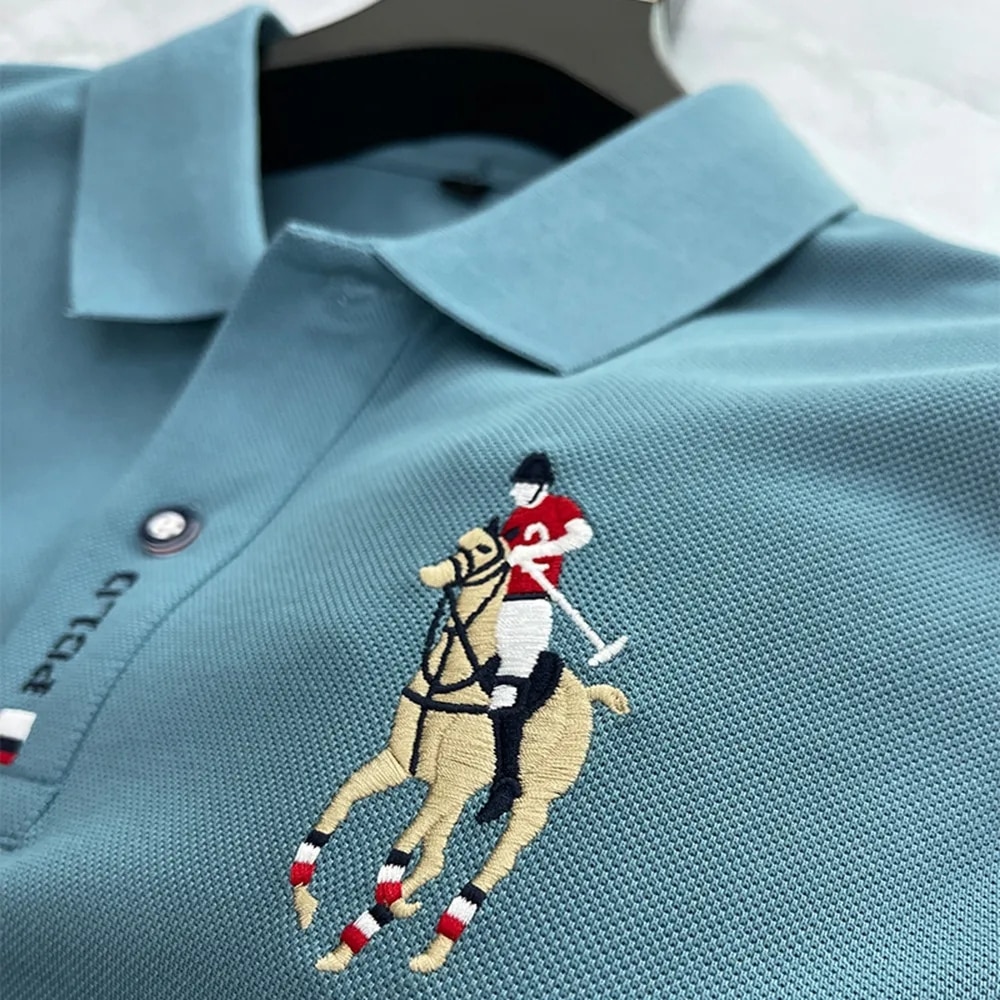 2023 Summer Men's Short Sleeve Polo Shirt Embroidered Polo Collar Loose Size T-shirt Trendy Sports Casual Breathable T-shir