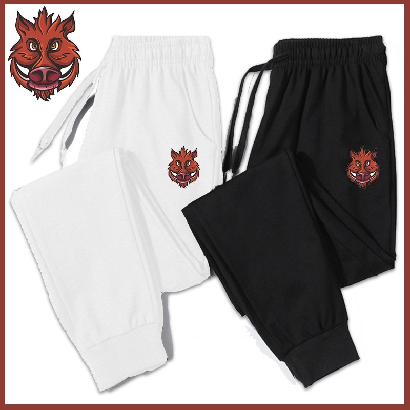 Fashion Mens Trousers Fitness Sweatpants Wild Boar Pattern Print Casual Pants Soft Sports Pants Jogging Pants Plus Size S-4XL