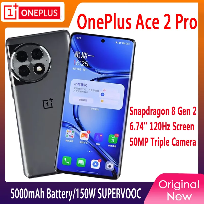Oneplus ACE 2 Pro 5G Snapdragon 8 Gen 2 Octa Core 6.74'' 120Hz AMOLED Screen 5000mAh Battery 50MP Triple Camera 150W
