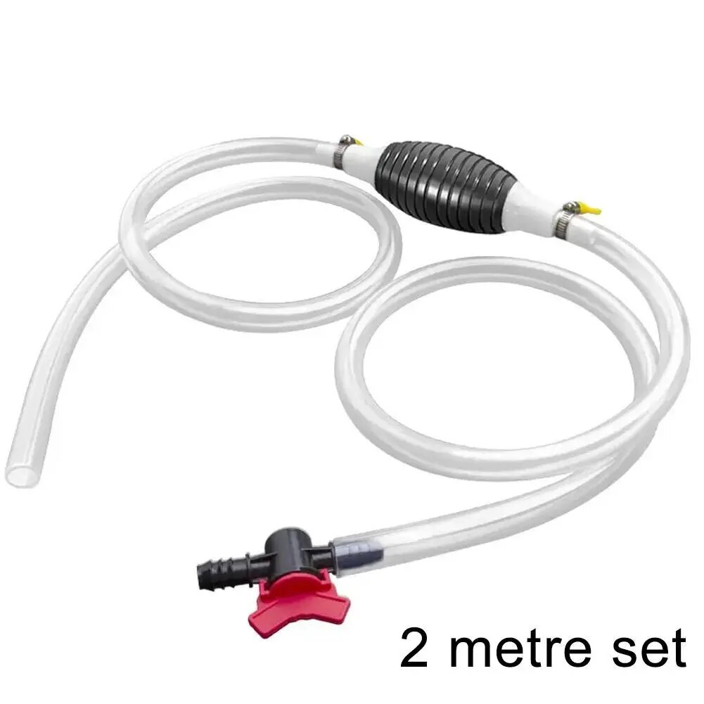 2m Set Manual Oil Extractor Gasoline Oil Absorber Fuel Pump Truck Car Universal Fuel Tank Deflector 1x Sucker 2x Clamps 1x Hose