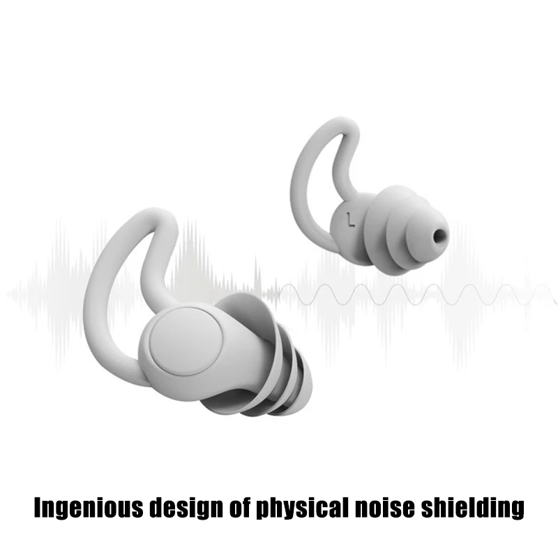 2022 New StyleSleep Noise Reduction Soundproof Earplugs Three-Layer Silicone Earplugs Waterproof Swimming Earplugs