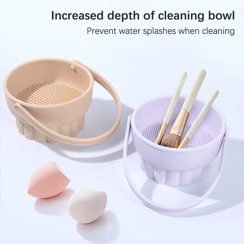 Multifunctional Makeup Brush Intergraded Washing And Drying Bowl
