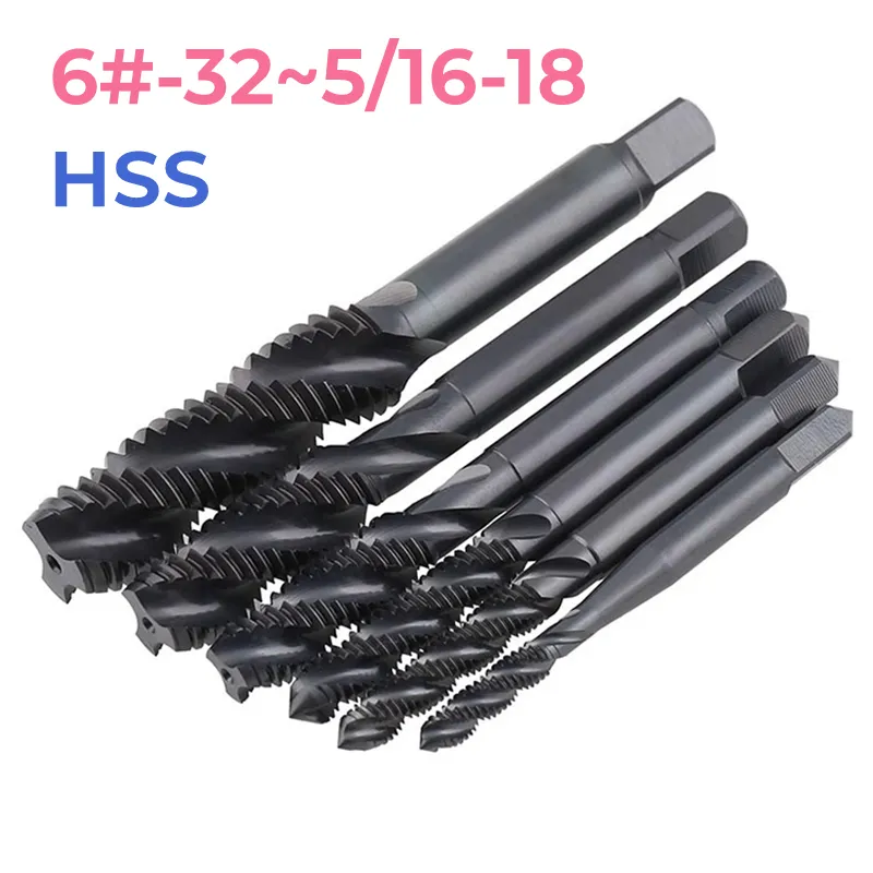HSS Machine Screw Thread US Plug Tap Drill 6#-32 10#-24 3/8-16 5/8-11 5/16-18