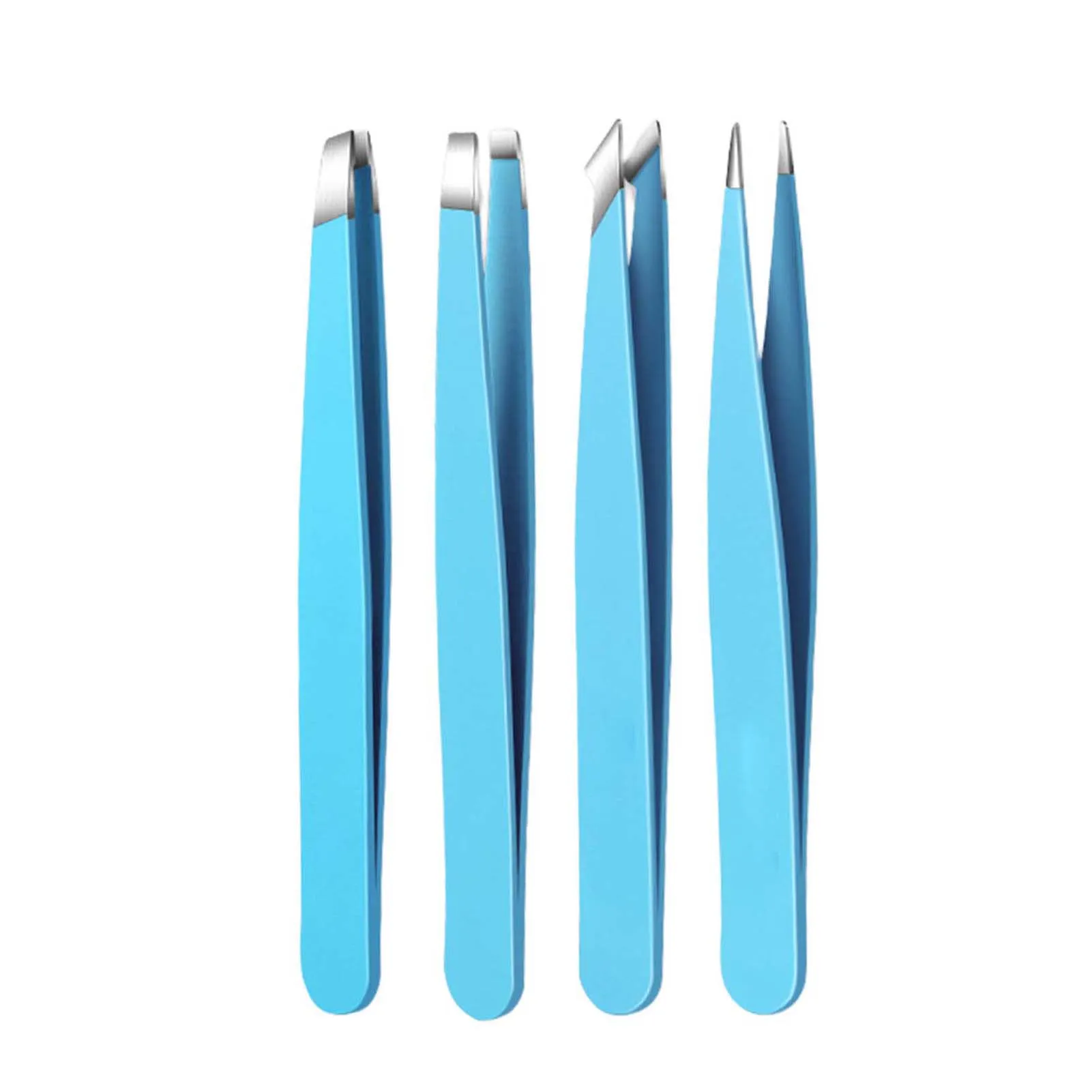 4pcs High-precision Eyebrow Clips Set Stainless Steel Slanted Eye Brow Clips for Home Travel Office Outdoor