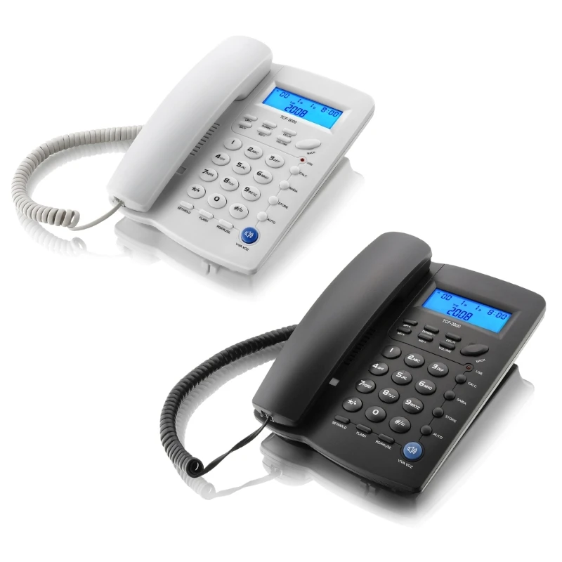 Corded Landline Phone Big Button Household Hotel Business Desktop Landline Telephone with LCD Display TCF3000