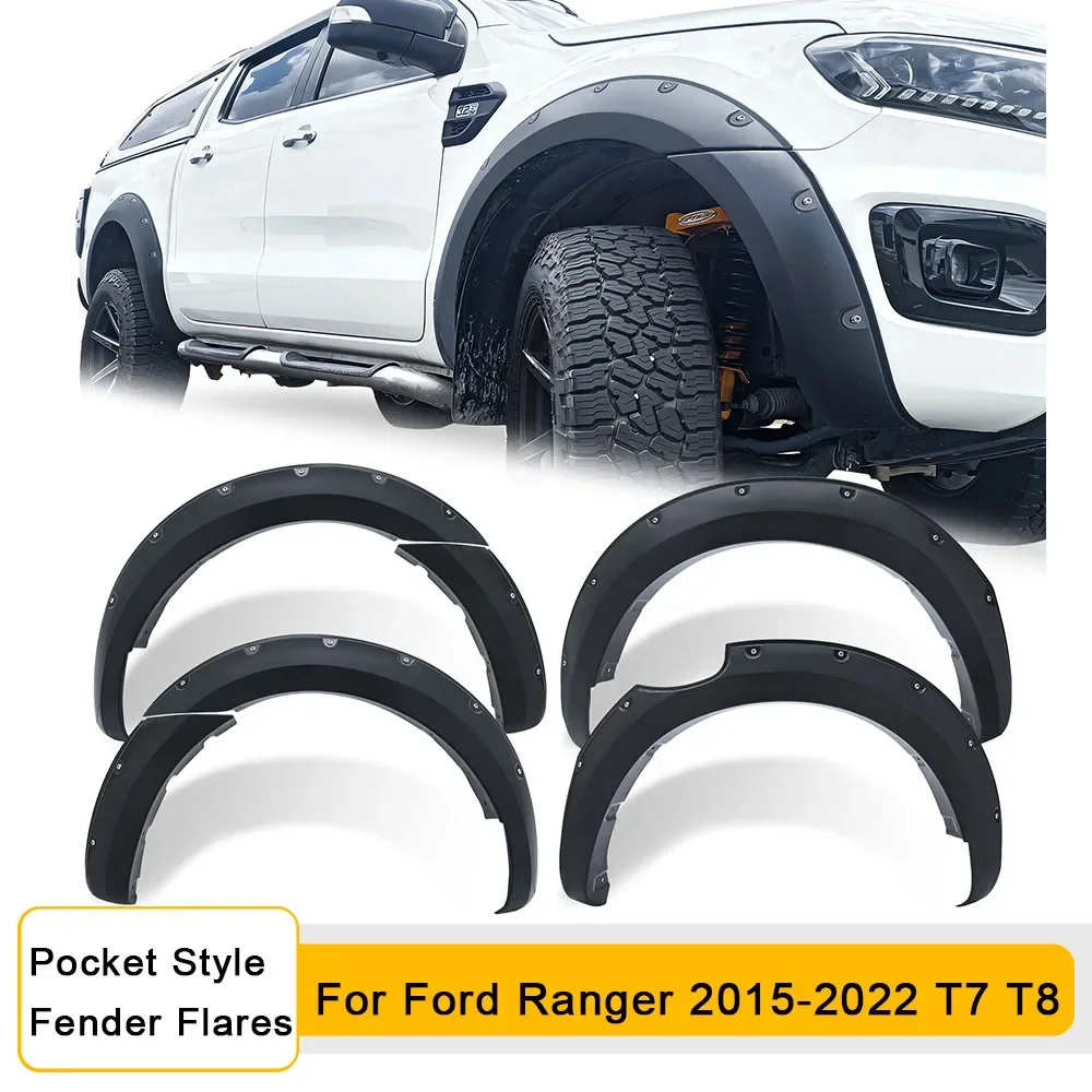 Bolt style Fender Flares Wheel Arch For Ford Ranger 2015-2018,2019-2022 T7 T8 PX2 PX3 Models 7'' Widen Cover Car Styli