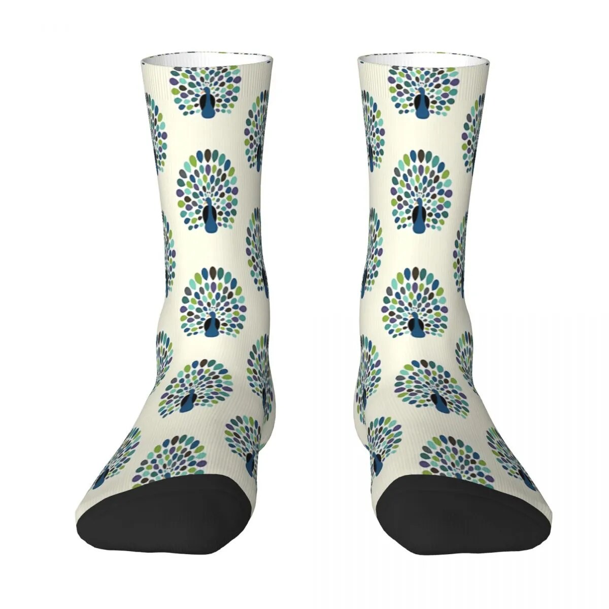 Peacock Time Sock Socks Men Women Polyester Stockings Customizable Sweetshirt