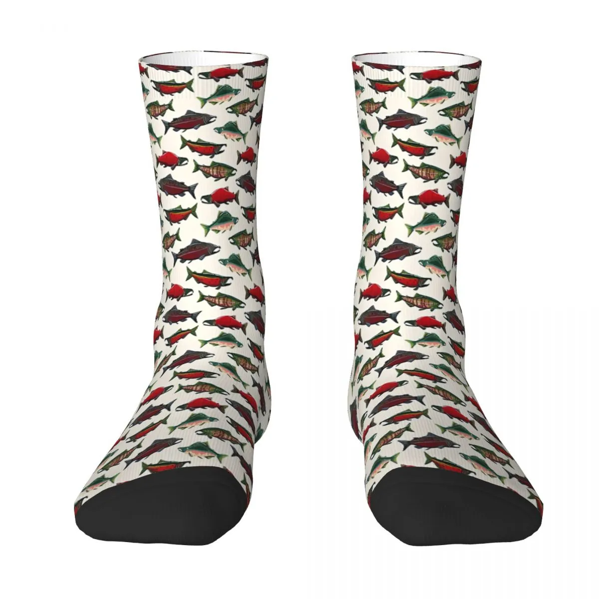 Pacific Salmon Pattern Sock Socks Men Women Polyester Stockings Customizable Hip Hop