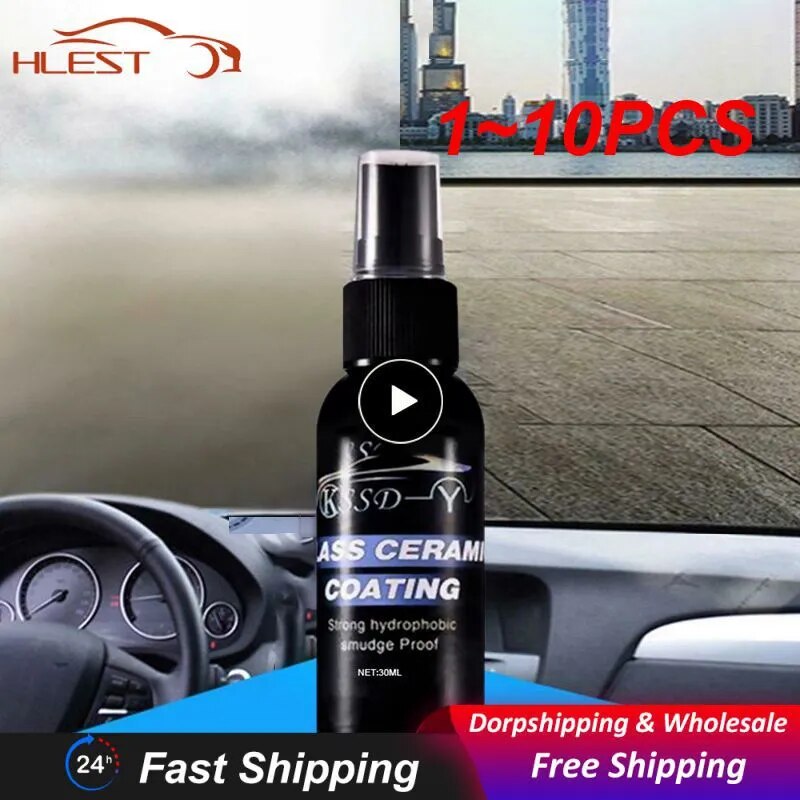1~10PCS Hot Sale 30/50ml Auto Windshield Waterproof Rainproof Anti-fog Agent Car Glass Hydrophobic Nano Coating Spray TSLM