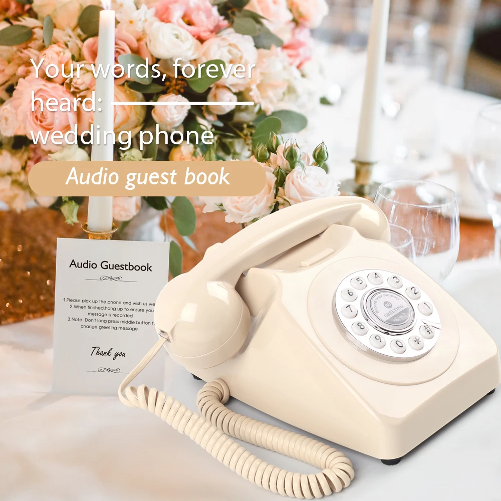 Audio Guestbook Wedding Phone Antique Wedding Guestbook Phone Message Recording Retro Phone Wedding Audio Message Phone