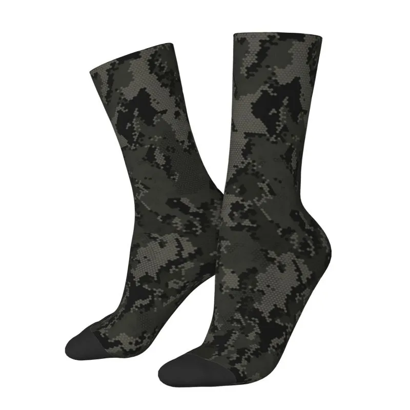 Blackout Alpha Zulu Camouflage Men's Crew Socks Unisex Novelty 3D Print Army Military Camo Dress Socks