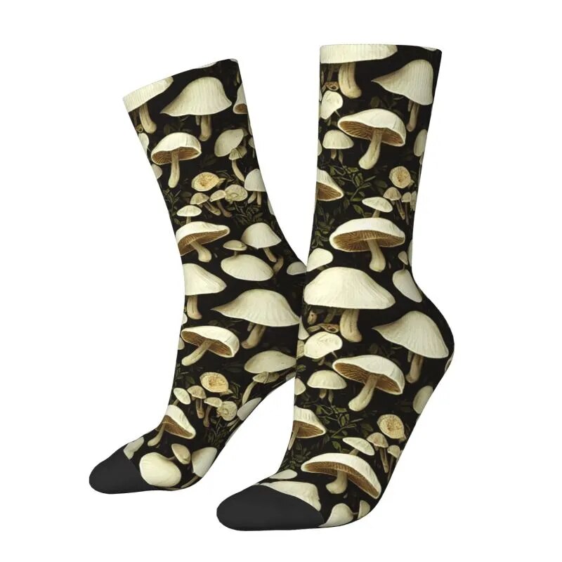 Mushroom Pattern Dress Socks Mens Womens Warm Fashion Novelty Crew Socks