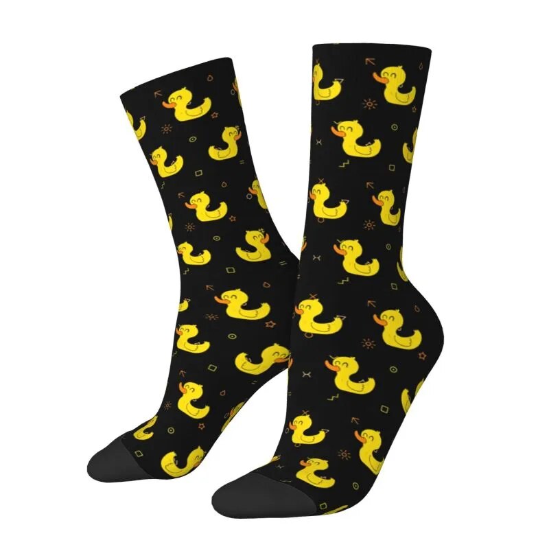Cute Ducks Pattern Dress Socks Mens Womens Warm Funny Novelty Cartoon Crew Socks
