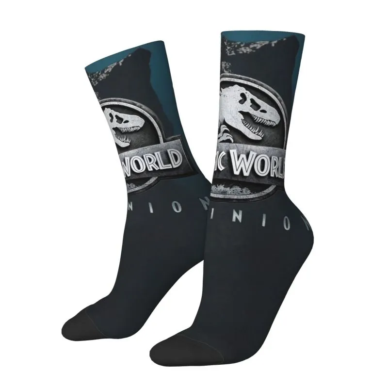 Jurassic World Dominion Mens Crew Socks Unisex Fun Dinosaur Jurassic Park Spring Summer Autumn Winter Dress Socks