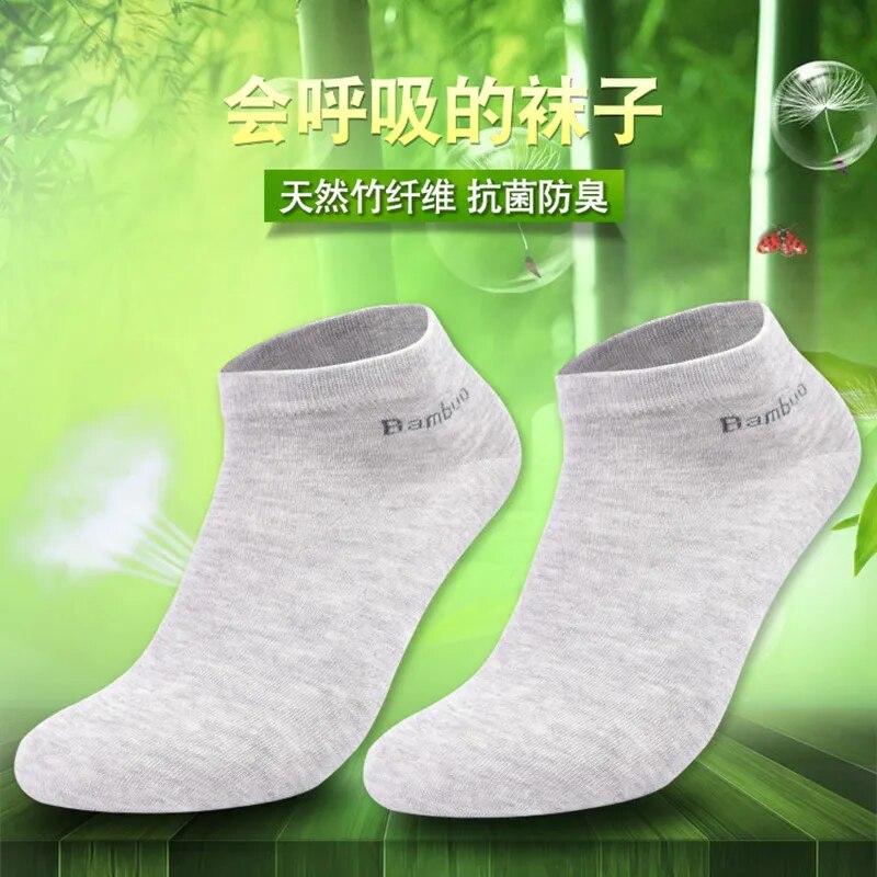 5 Pairs of Men's Bamboo Fiber Socks Summer High Quality Comfortable Breathable and Ankle Fashion Business Socks EU 38-43 Me