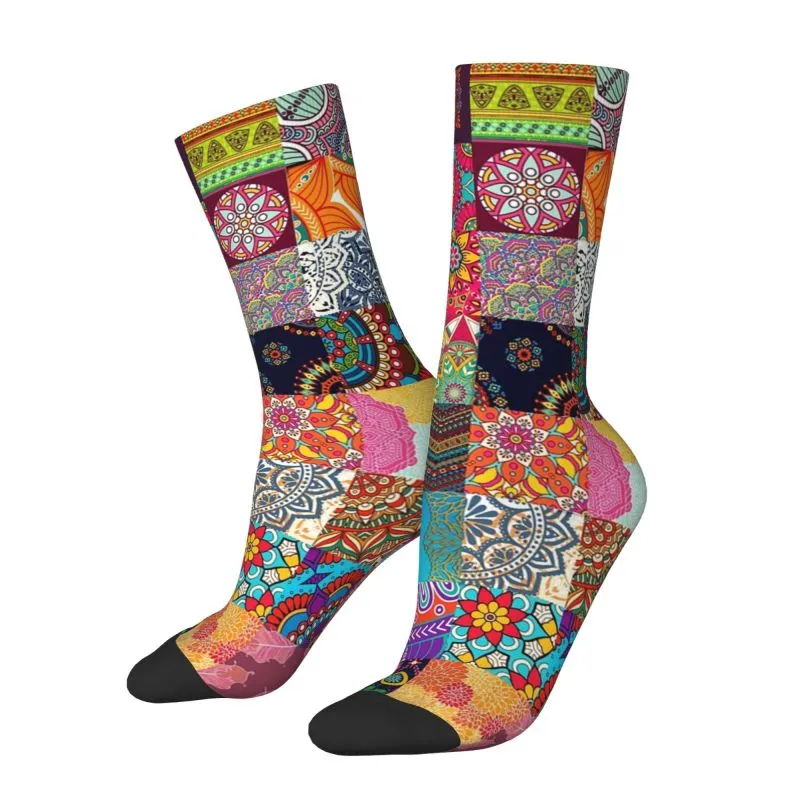 Fashion Mens African Patchwork Ethnic Print Dress Socks Unisex Comfortable Warm 3D Printing Africa Ankara Patterns Crew Socks