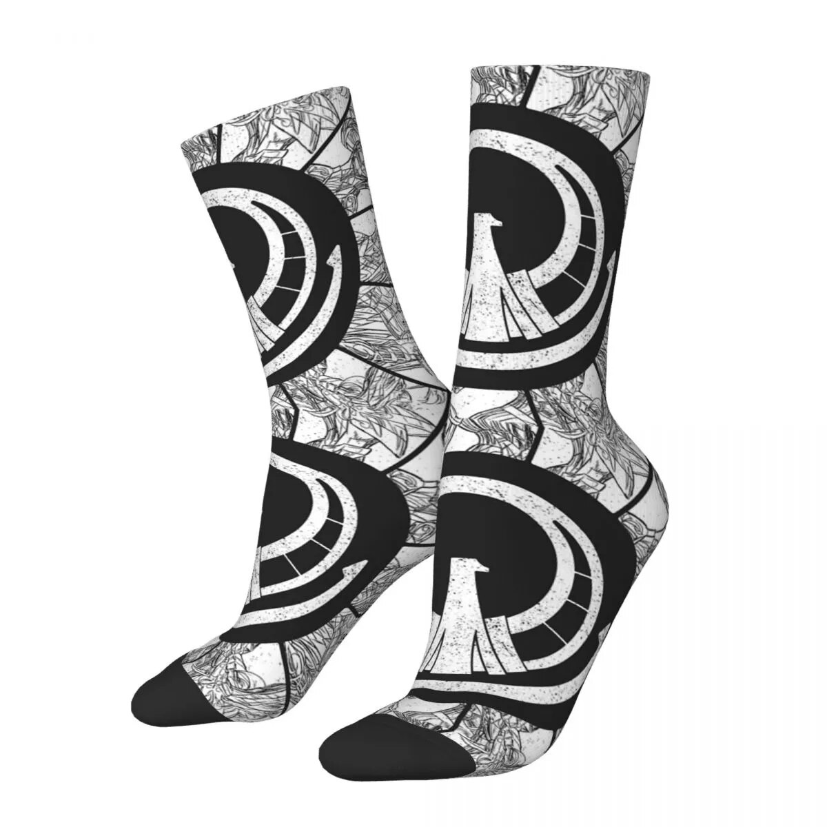Men's Socks Athena Gold Saints Retro Harajuku Saint Seiya Advanture Anime Street Style Crew Crazy Sock Gift Pattern Printed