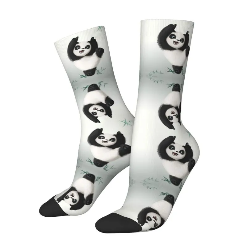 Fashion Print Chinese Wash Painting Panda Bear Socks for Men Women Stretch Summer Autumn Winter Animal Crew Socks