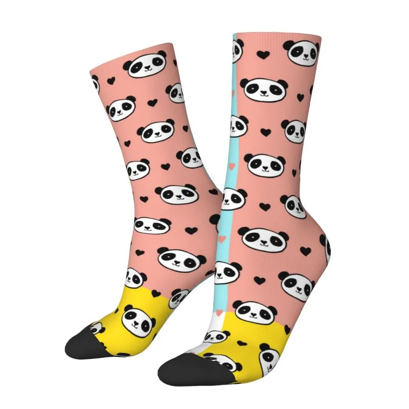 Cute Men's Kawaii Panda Bear Patterns Dress Socks Unisex Breathbale Warm 3D Print Animal Cartoon Crew Socks