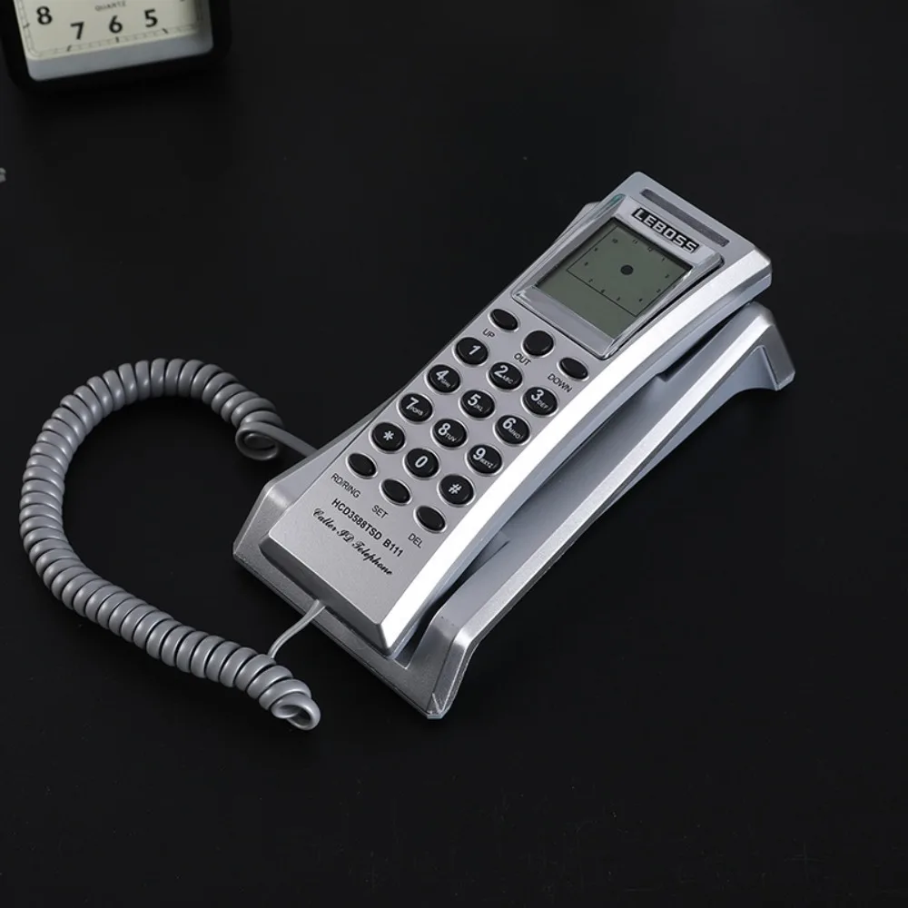 Landline Wired Telephone Caller ID Compact Wall Mounted House Phones Handset Desktop Corded Phone Hotel Home Office