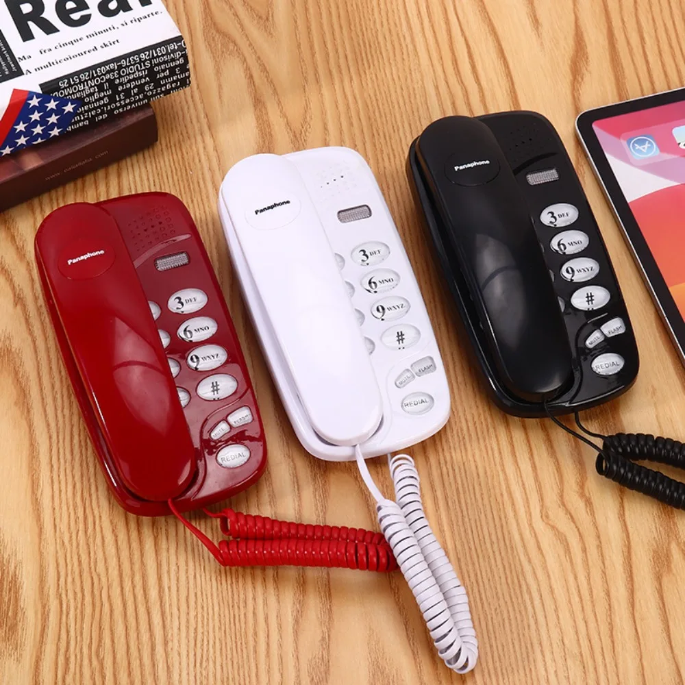 Wall Mountable Corded Phone Landline Desktop Compact Telephone Handset Large Button Wired Telephone Hotel Office House