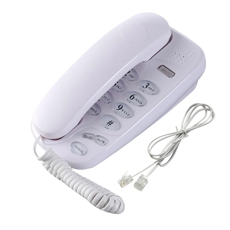 Compact Phone Wall-Mounted Caller Telephone Fixed Landline for Home Office Hotel Dropship