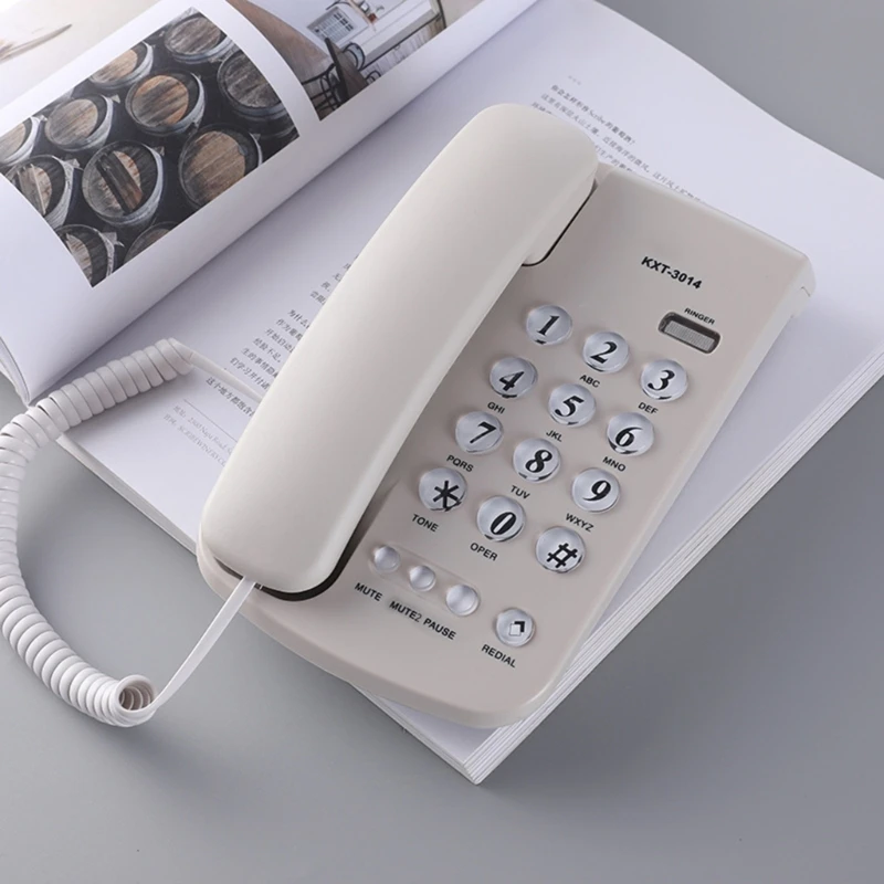 Corded Landline Telephone Desk House Phone with Large Buttons Home Phone Corded Telephone for Home Office Hotel Bathroom