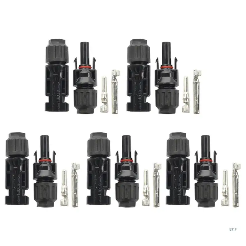 5 Pair Solar Panel Cable Connectors Male/Female Plug Photovoltaic Connectors Replacement Solar Wire Adapter