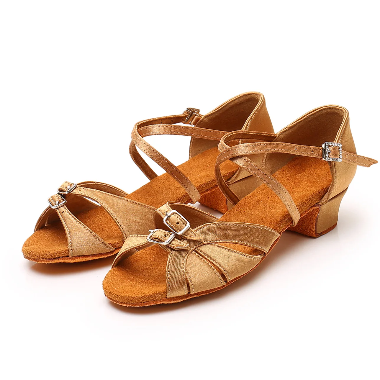 Children and Adult Elegant Woman Heeled Shoes Latin Dance Shoes Women's Medium Heel Sandals Elegant Womens Dress Shoes