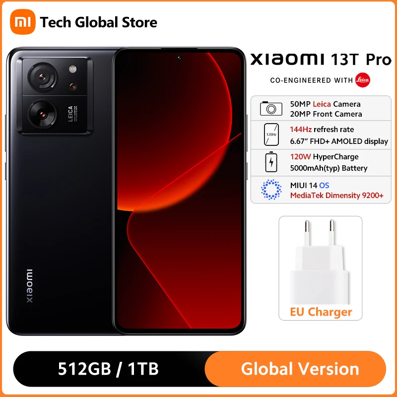 Xiaomi 13T Pro 5G Smartphone Global Version 50MP Leica Camera 6.67" 144Hz FHD+ AMOLED Display IP68 Waterproof 120W HyperCha